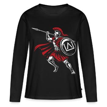 Spartan Spear Attack Mascot Spartan Spear - Women's Premium Organic Long Sleeve Shirt - black - Front - Julia (174cm)