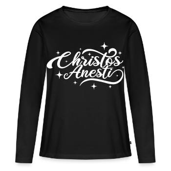 Pâques orthodoxes Christos Anesti - T-shirt manches longues Premium bio Femme - noir - Devant - Julia (174cm)