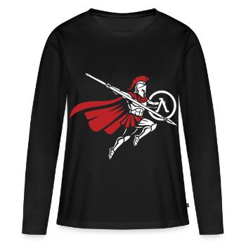 Spartan Spear Jump Maskottchen Spartan Strike - Frauen Premium Bio Langarmshirt - Schwarz - Vorne - Julia (174cm)