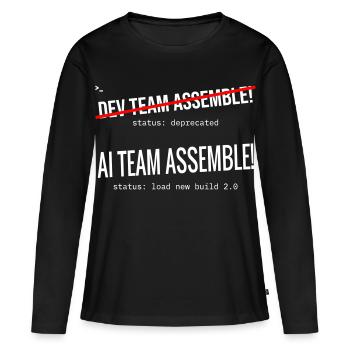 AI Team Assemble – Typography - Women's Premium Organic Long Sleeve Shirt - black - Front - Julia (174cm)