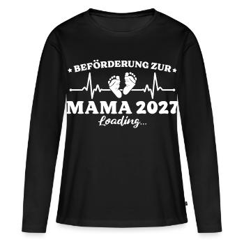 Beförderung zur Mama 2027 Loading Geschenk - Frauen Premium Bio Langarmshirt - Schwarz - Vorne - Julia (174cm)