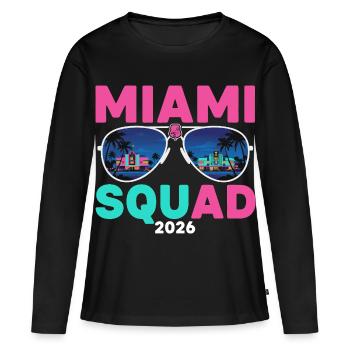 Miami Squad 2026 - T-shirt manches longues Premium bio Femme - noir - Devant - Julia (174cm)