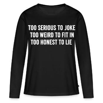 Ehrlich Authentisch Direkt - Frauen Premium Bio Langarmshirt - Schwarz - Vorne - Julia (174cm)