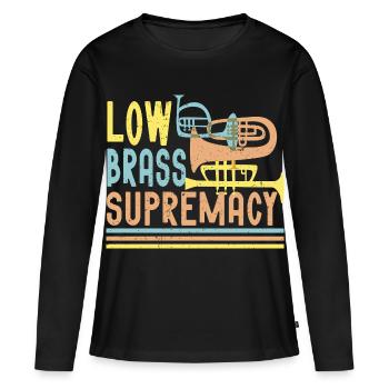 Fanfare de marche Fanfare de cuivres Supremacie des cuivres bas - T-shirt manches longues Premium bio Femme - noir - Devant - Julia (174cm)