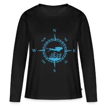 Taucher - Frauen Premium Bio Langarmshirt - Schwarz - Vorne - Julia (174cm)