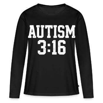 Autism Acceptance Typography - Women's Premium Organic Long Sleeve Shirt - black - Front - Julia (174cm)