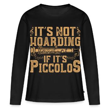 Instrument d’orchestre de fanfare de percussion piccolo - T-shirt manches longues Premium bio Femme - noir - Devant - Julia (174cm)