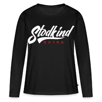 Stodkind Extra WHITE - T-shirt manches longues Premium bio Femme - noir - Devant - Julia (174cm)
