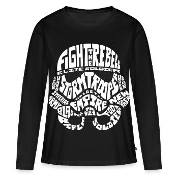 Star Wars Fight The Rebels Soldaten Helm Weiß - Frauen Premium Bio Langarmshirt - Schwarz - Vorne - Julia (174cm)