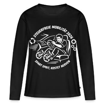 Steuerfreie Mobilität 2026 Spart Sprit - Frauen Premium Bio Langarmshirt - Schwarz - Vorne - Julia (174cm)