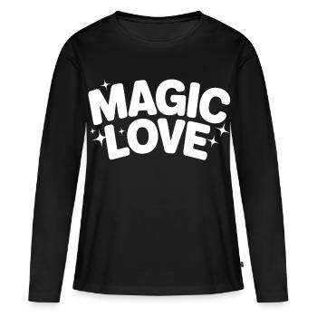 Lettres d’amour magiques - T-shirt manches longues Premium bio Femme - noir - Devant - Julia (174cm)