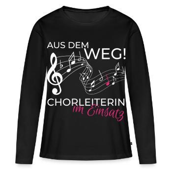 Chorleiterin im Einsatz - Frauen Premium Bio Langarmshirt - Schwarz - Vorne - Julia (174cm)