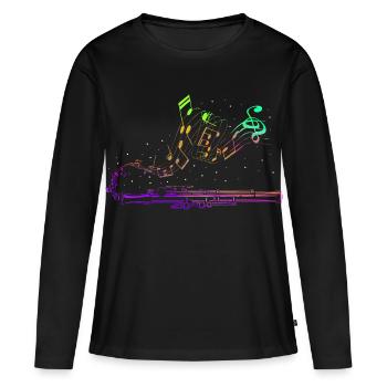 Marschband der Schlagzeugsektion Marimbist - Frauen Premium Bio Langarmshirt - Schwarz - Vorne - Julia (174cm)