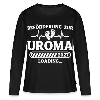 Uroma 2027 Loading – Baby Ankündigung Geschenk - Frauen Premium Bio Langarmshirt - Schwarz - Vorne - Julia (174cm)
