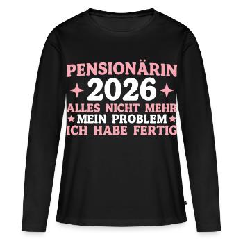 Pensionärin 2026 Rentenalter Kollegin in Rente - Frauen Premium Bio Langarmshirt - Schwarz - Vorne - Julia (174cm)