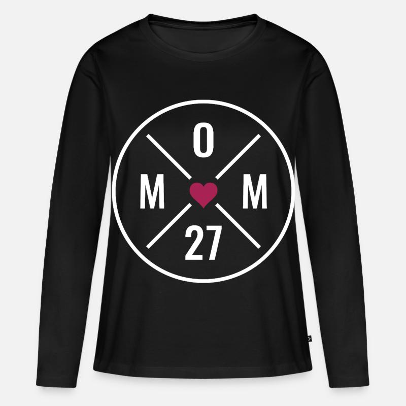 Mamma 2027 Cuore - Maglia a maniche lunghe ecologica premium da donna - nero