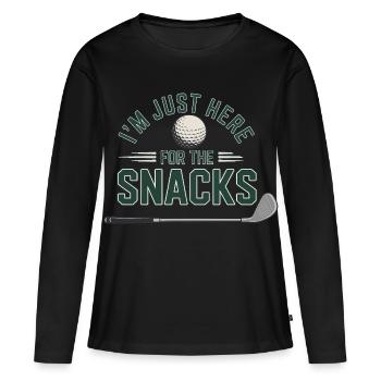 Je suis là uniquement pour les snacks - T-shirt manches longues Premium bio Femme - noir - Devant - Julia (174cm)