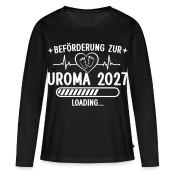 Beförderung zur Uroma 2027 – Schwangerschaft - Frauen Premium Bio Langarmshirt - Schwarz - Vorne - Julia (174cm)