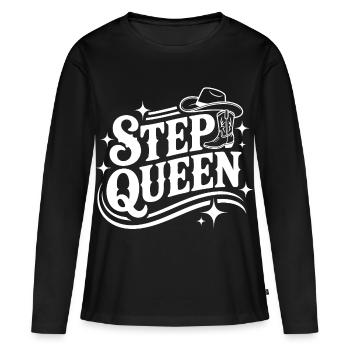 Step Queen Western Line Dance - Frauen Premium Bio Langarmshirt - Schwarz - Vorne - Julia (174cm)