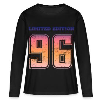 Vintage 1996 - Frauen Premium Bio Langarmshirt - Schwarz - Vorne - Julia (174cm)