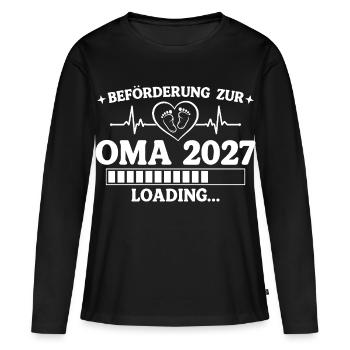 Oma 2027 Loading – Beförderung zur Großmutter - Frauen Premium Bio Langarmshirt - Schwarz - Vorne - Julia (174cm)