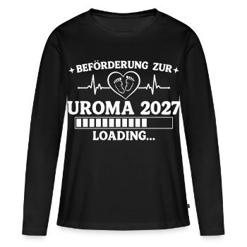 Uroma 2027 Loading – Beförderung zur Urgroßmutter - Frauen Premium Bio Langarmshirt - Schwarz - Vorne - Julia (174cm)