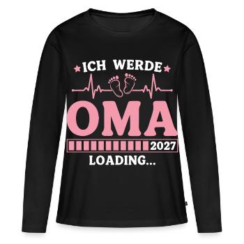 Ich werde Oma 2027 – Werdende Großmutter - Frauen Premium Bio Langarmshirt - Schwarz - Vorne - Julia (174cm)