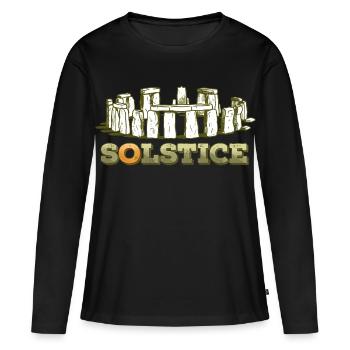 Litha Pagan Solstice d’été Midsommar - T-shirt manches longues Premium bio Femme - noir - Devant - Julia (174cm)