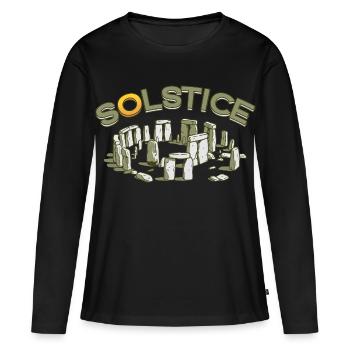 Litha Pagan Solstice d’été Midsommar - T-shirt manches longues Premium bio Femme - noir - Devant - Julia (174cm)