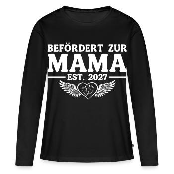 Befördert zur Mama 2027 – Baby Ankündigung - Frauen Premium Bio Langarmshirt - Schwarz - Vorne - Julia (174cm)