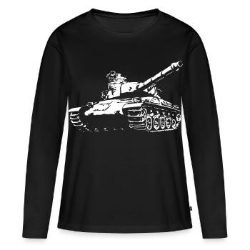 AMX 30 blanc - T-shirt manches longues Premium bio Femme - noir - Devant - Julia (174cm)