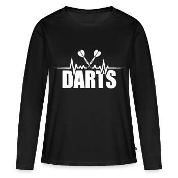 Darts herzschlag dartpfeil Darter Dartspieler  - Frauen Premium Bio Langarmshirt - Schwarz - Vorne - Julia (174cm)