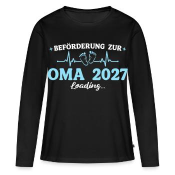Oma 2027 Beförderung Großmutter Geschenk - Frauen Premium Bio Langarmshirt - Schwarz - Vorne - Julia (174cm)