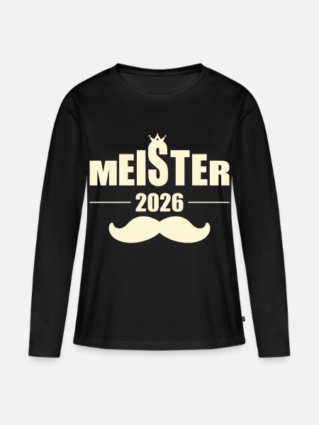 Abschluss 2026 Meisterprüfungen - Schnurrbart - Frauen Premium Bio Langarmshirt - Schwarz