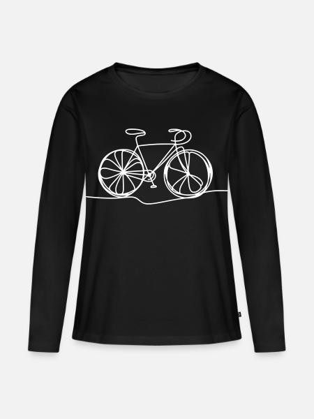 Fahrrad - Frauen Premium Bio Langarmshirt - Schwarz