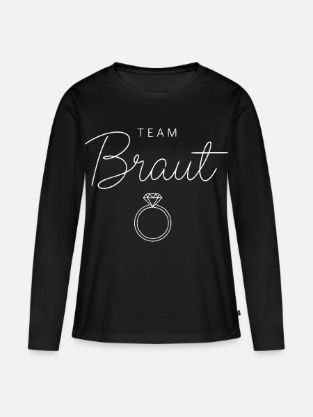Team Braut Diamantring Elegant - Frauen Premium Bio Langarmshirt - Schwarz