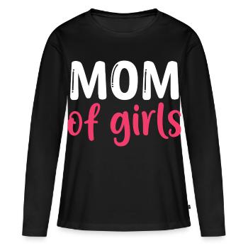 Maman de filles - Meilleure maman - Fête des mères - T-shirt manches longues Premium bio Femme - noir - Devant - Julia (174cm)