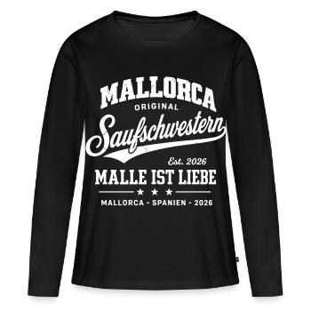 Malle 2026 Saufschwestern Malle ist Liebe - T-shirt manches longues Premium bio Femme - noir - Devant - Julia (174cm)