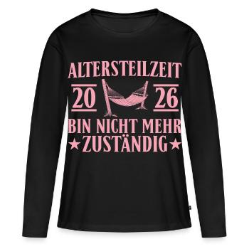 Partial retirement 2026 colleague no longer responsible - Women's Premium Organic Long Sleeve Shirt - black - Front - Julia (174cm)
