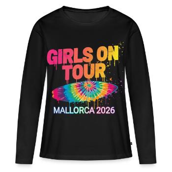 Girls On Tour Mallorca 2026 (Garantie du prix le plus bas) - T-shirt manches longues Premium bio Femme - noir - Devant - Julia (174cm)