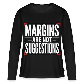 Les marges du designer d’impression sont des designers experts en impression - T-shirt manches longues Premium bio Femme - noir - Devant - Julia (174cm)