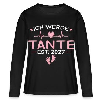 I'm Going To Be Aunt 2027 - Baby Announcement Gift - Women's Premium Organic Long Sleeve Shirt - black - Front - Julia (174cm)
