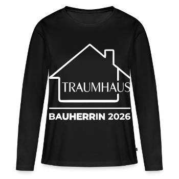 Bauherrin 2026 Traumhaus Hausbau - Frauen Premium Bio Langarmshirt - Schwarz - Vorne - Julia (174cm)