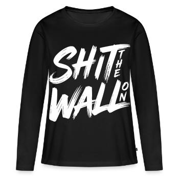 Arrête le mur - T-shirt manches longues Premium bio Femme - noir - Devant - Julia (174cm)