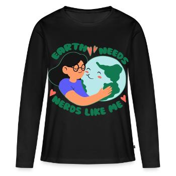 Ecologist Ecology - Women's Premium Organic Long Sleeve Shirt - black - Front - Julia (174cm)