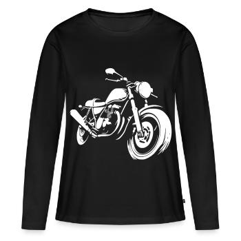 Motard Motard - T-shirt manches longues Premium bio Femme - noir - Devant - Julia (174cm)