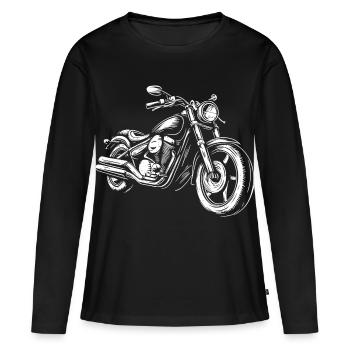 Motard Motard - T-shirt manches longues Premium bio Femme - noir - Devant - Julia (174cm)