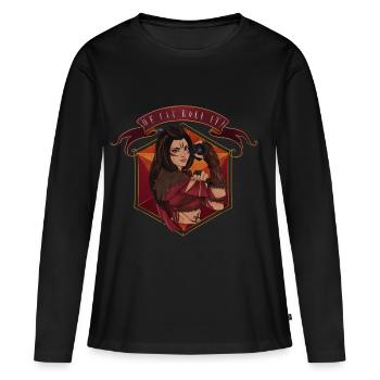 We can roll it ! - Druide - T-shirt manches longues Premium bio Femme - noir - Devant - Julia (174cm)