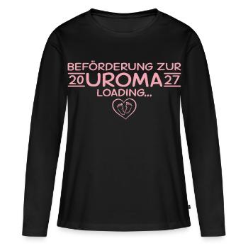 Befördert zur Uroma 2027 – Babyparty Geschenk - Frauen Premium Bio Langarmshirt - Schwarz - Vorne - Julia (174cm)