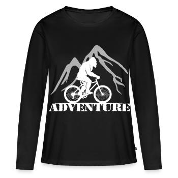 Aventure - T-shirt manches longues Premium bio Femme - noir - Devant - Julia (174cm)